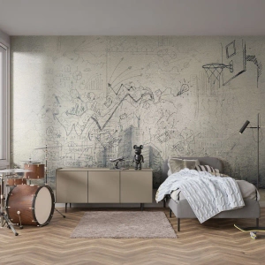 Papier Peint Autocollant Deluxe Sticker - Ma vie fantastique en ville - Graffiti, Morceau, Graphique - 150x105 cm