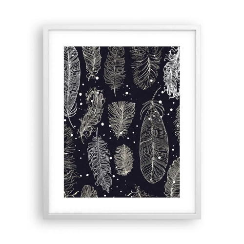 Affiche dans un cadre blanc - Poster - Toile de plumes - 40x50 cm