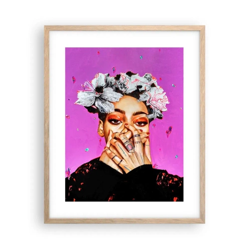 Affiche dans un chêne clair - Poster - Un peu fou - 40x50 cm