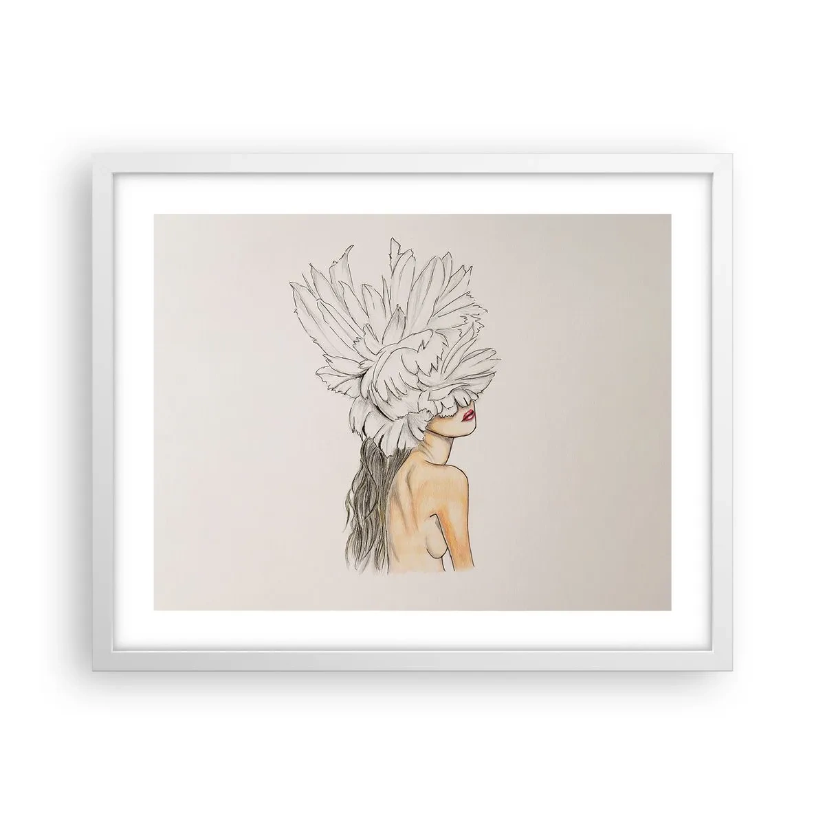 Affiche dans un cadre blanc - Poster - Beauté couronnée - 50x40 cm