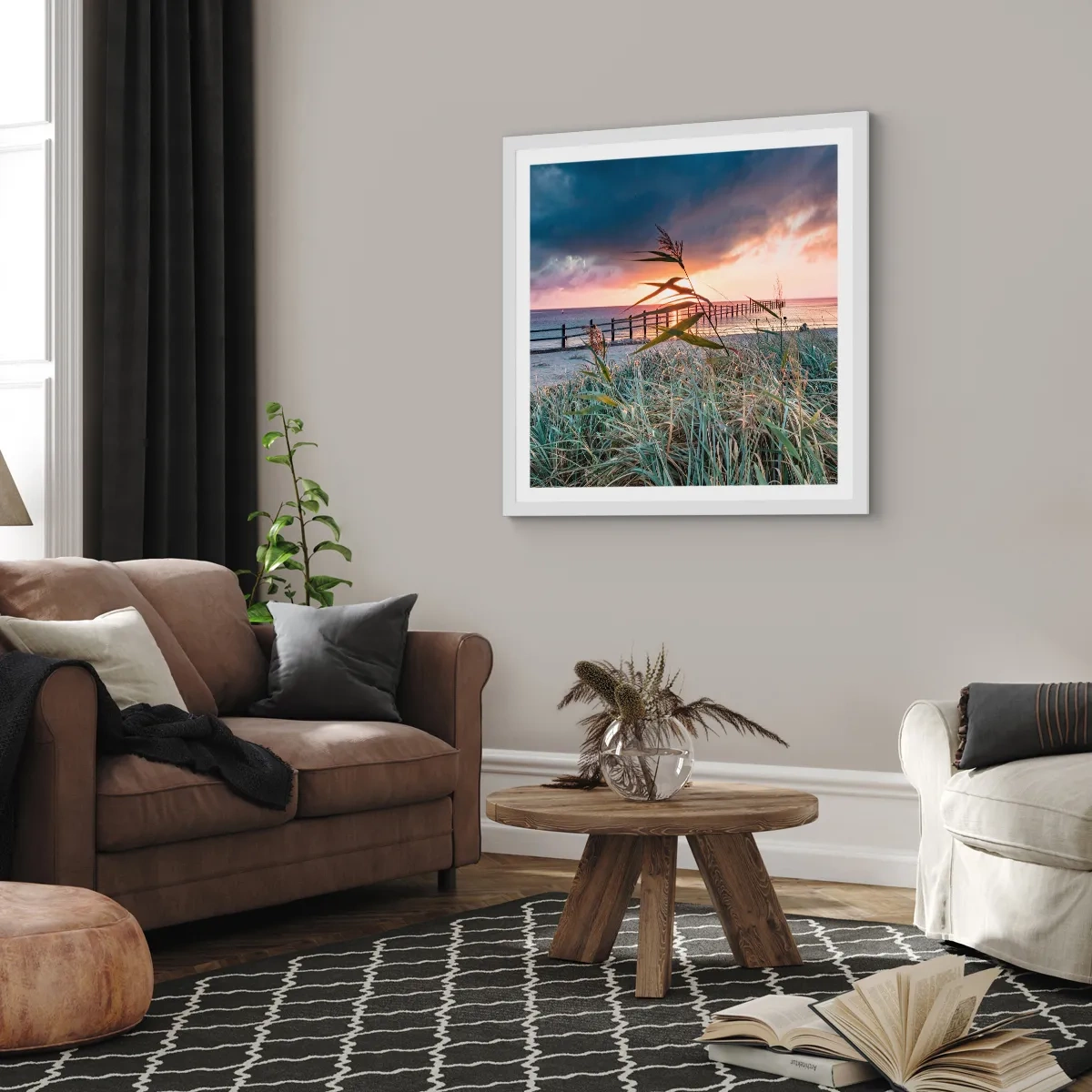 Affiche dans un cadre blanc - Poster - Ça ne passe pas avec le vent - 50x50 cm