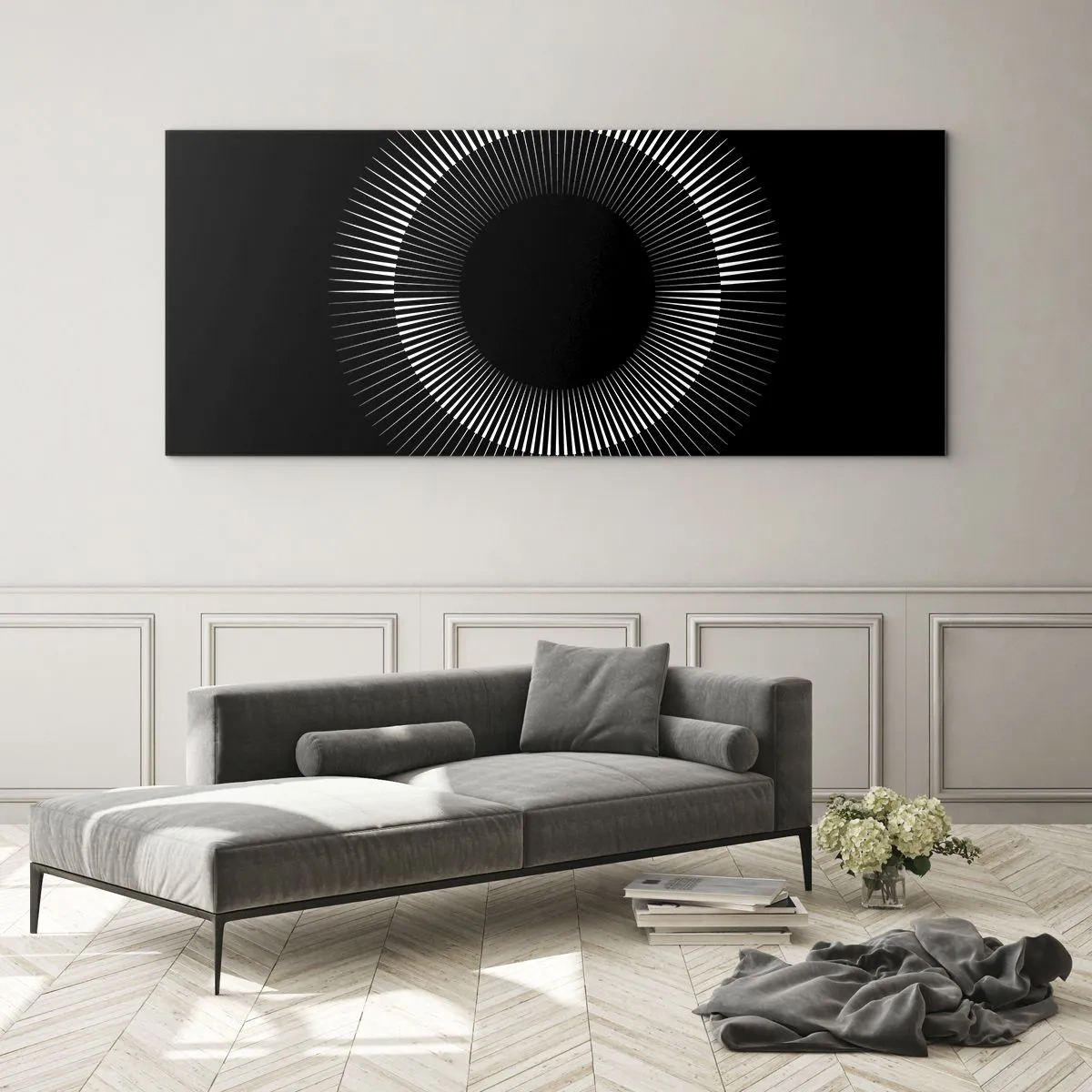Impression sur verre - Image sur verre - Soleil noir - 90x30 cm