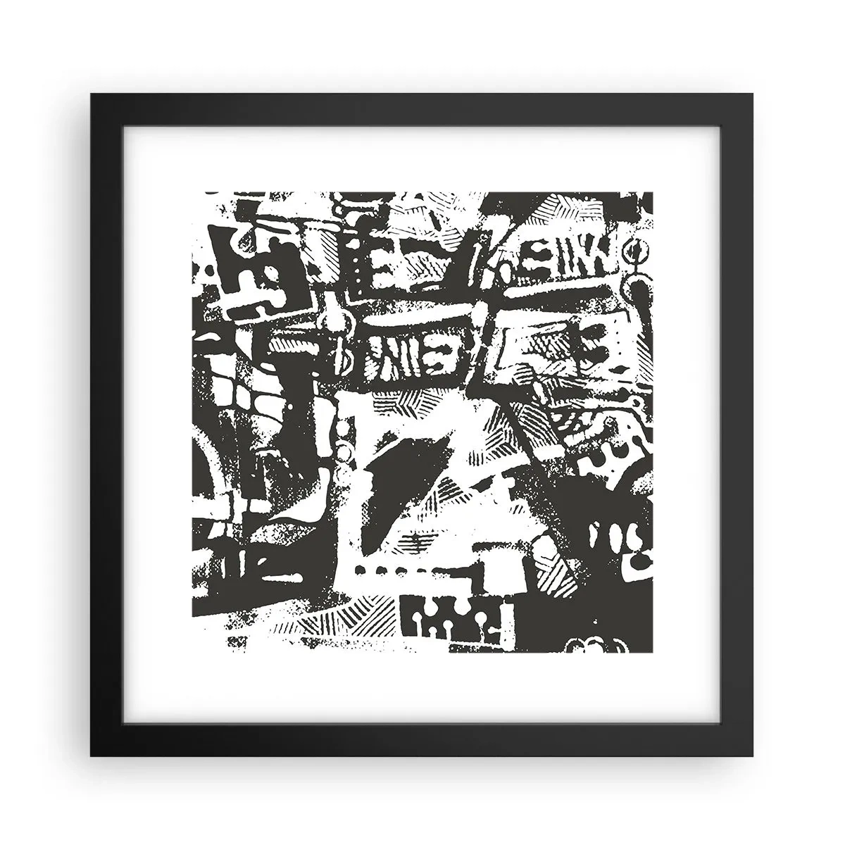 Affiche dans un cadre noir - Poster - Ordre ou chaos? - 30x30 cm