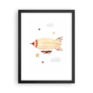 Affiche dans un cadre noir - Poster - Dirigeable - 30x40 cm