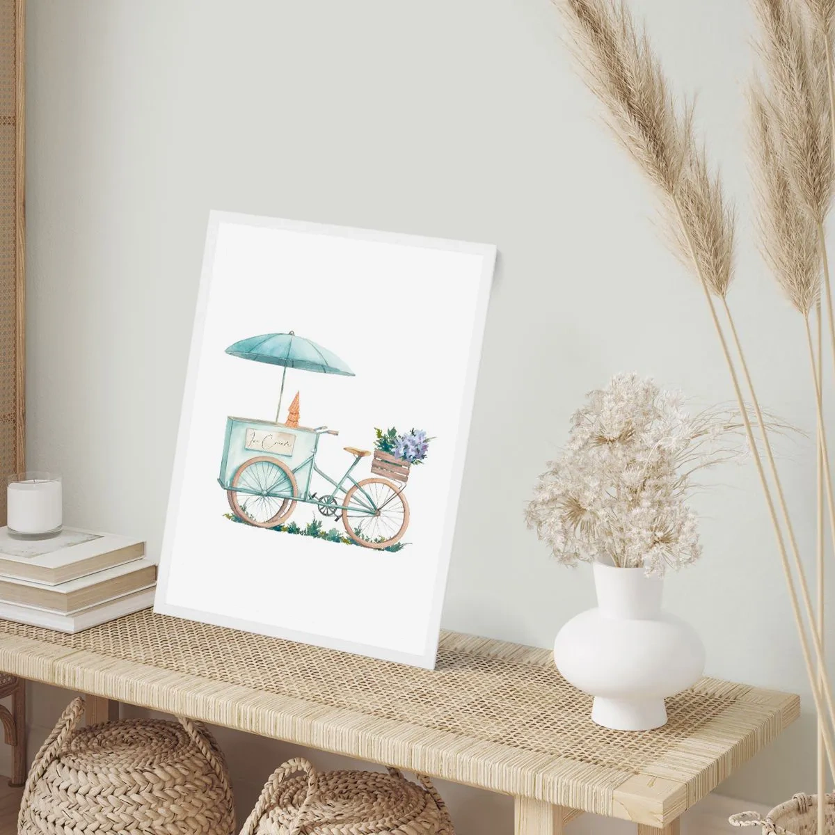 Affiche dans un cadre blanc - Poster - Doux souvenir d'été - 40x50 cm