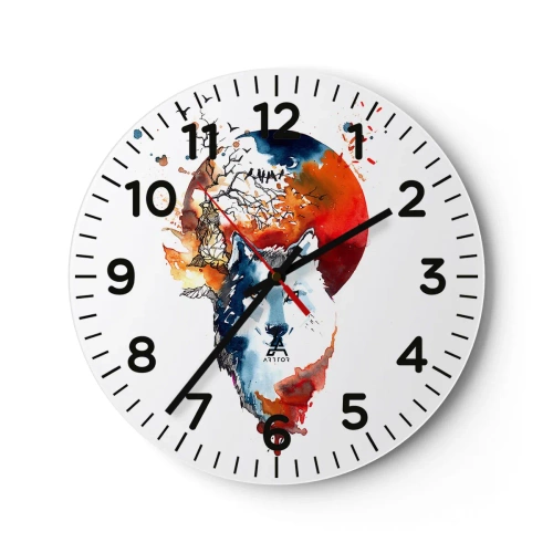 Horloge murale - Pendule murale - Nez à nez avec la nuit - 30x30 cm