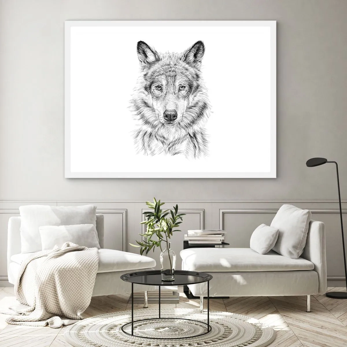 Affiche dans un cadre blanc - Poster - Un leader né - 100x70 cm