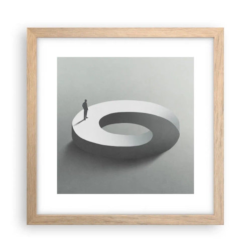 Affiche dans un chêne clair - Poster - Et sois intelligent ici - 30x30 cm