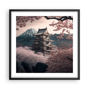 Affiche dans un cadre noir - Poster - Le pays des cerisiers en fleurs - 50x50 cm