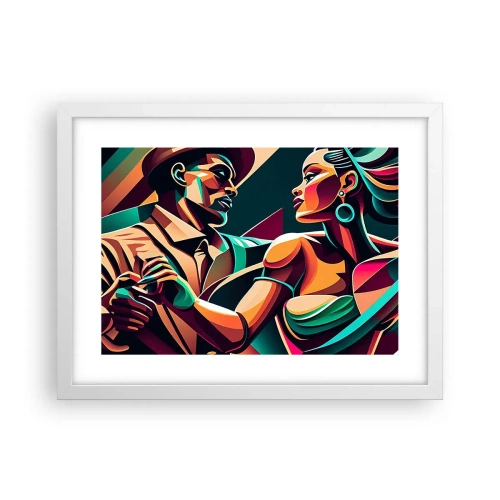 Affiche dans un cadre blanc - Poster - Au rythme du coeur - 40x30 cm