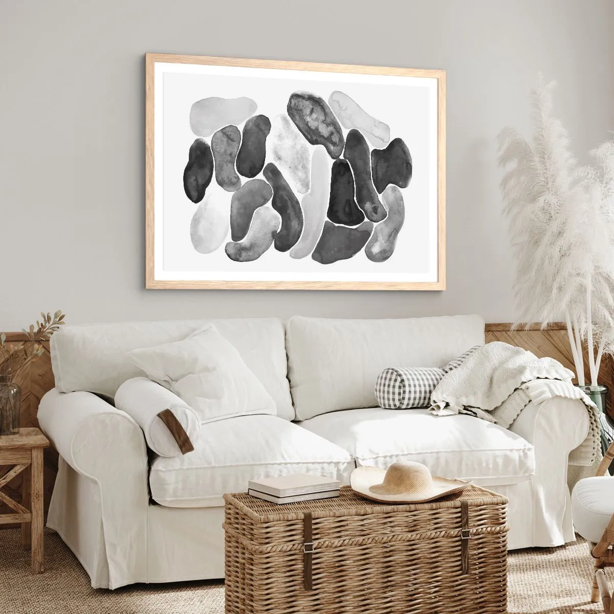 Affiche dans un chêne clair - Poster - Abstraction rocheuse - 100x70 cm