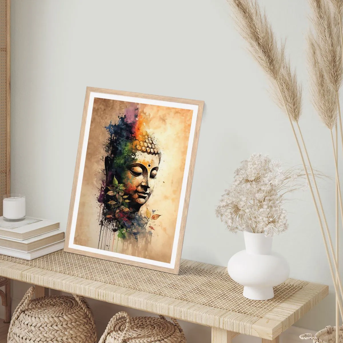 Affiche dans un chêne clair - Poster - Namasté ! - 40x50 cm