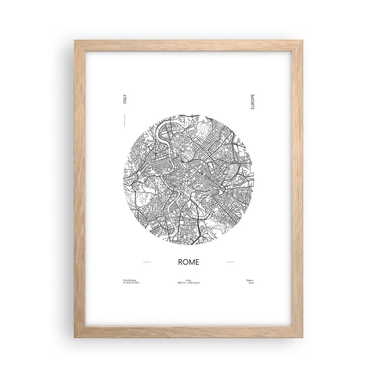 Affiche dans un chêne clair - Poster - Anatomie de Rome - 30x40 cm