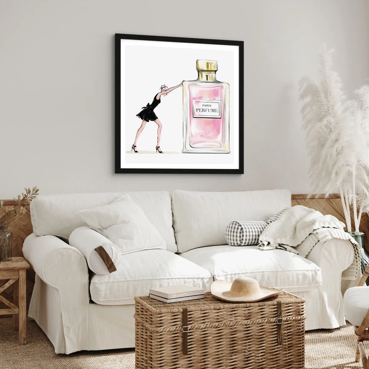 Affiche dans un cadre noir - Poster - L'essence des femmes - 30x30 cm