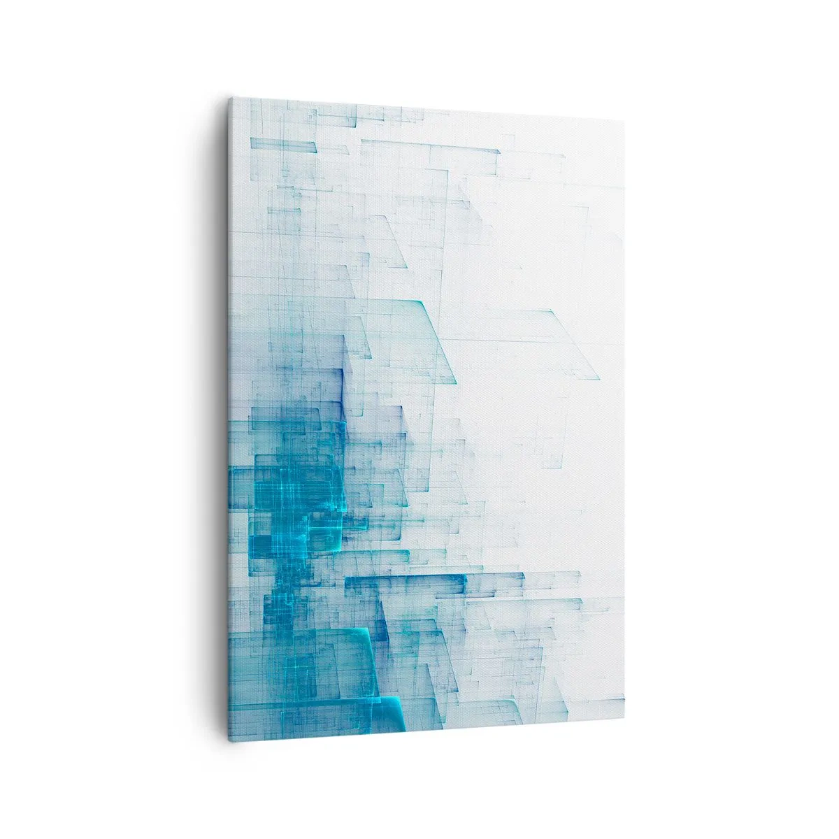 Impression sur toile - Image sur toile - Formes géométriques abstraites dans des tons de bleu - 70x100cm - Comment l’espace s’est formé - Décoration murale moderne pour le salon et la chambre ARTTOR