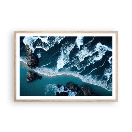 Affiche dans un chêne clair - Poster - Enveloppé par les vagues - 91x61 cm