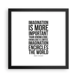 Affiche dans un cadre noir - Poster - Einstein sur le pouvoir de l'imagination - 30x30 cm
