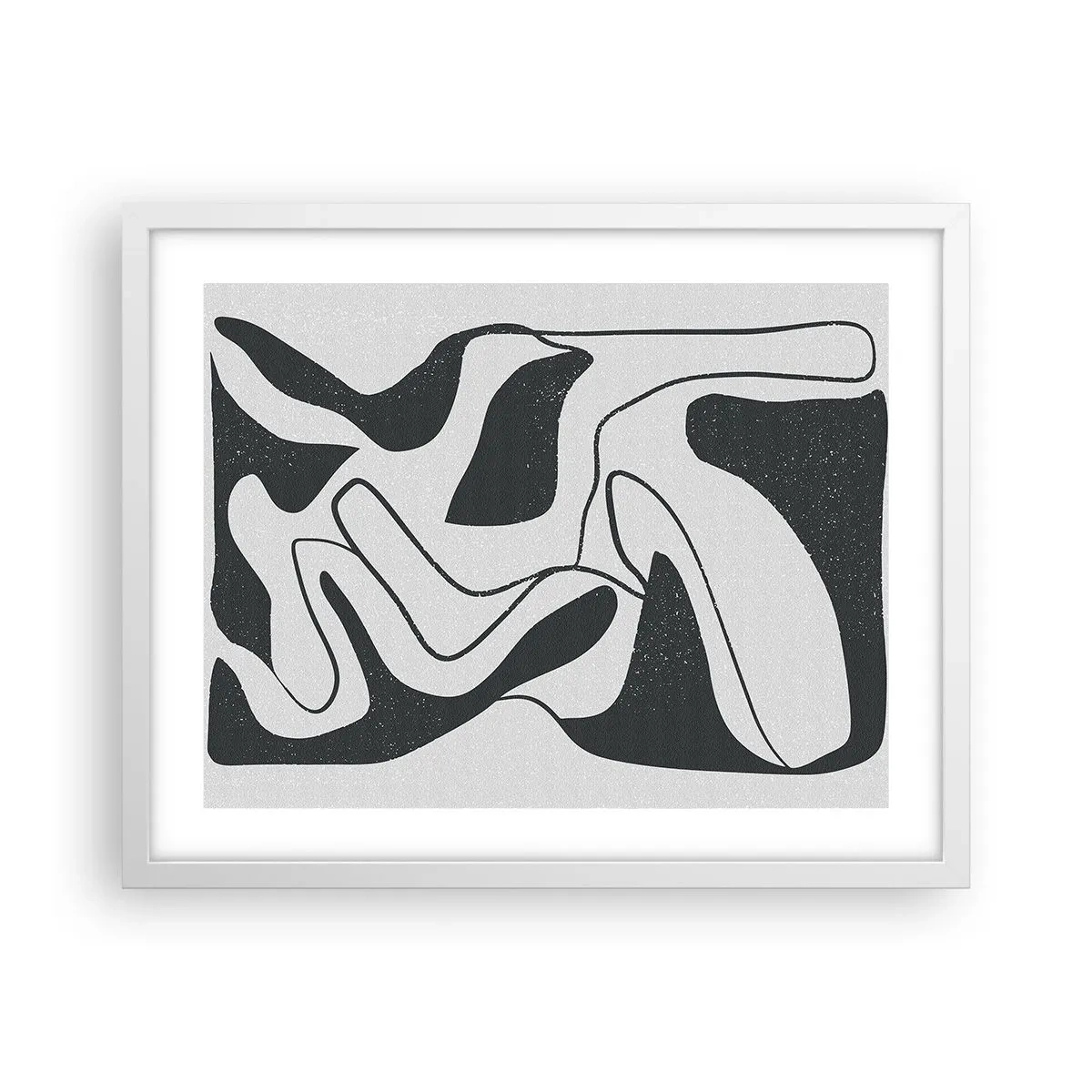 Affiche dans un cadre blanc - Poster - Amusement de labyrinthe abstrait - 50x40 cm