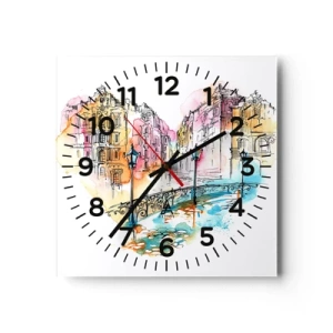 Horloge murale - Pendule murale - Le coeur de la ville - 30x30 cm