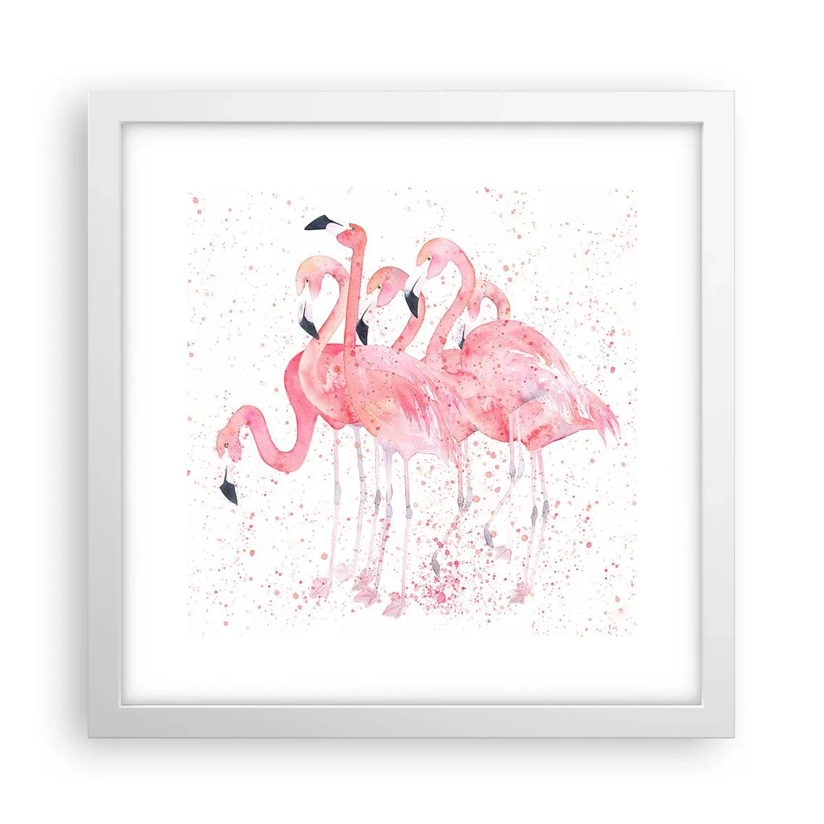 Affiche dans un cadre blanc - Poster - Ensemble rose - 30x30 cm