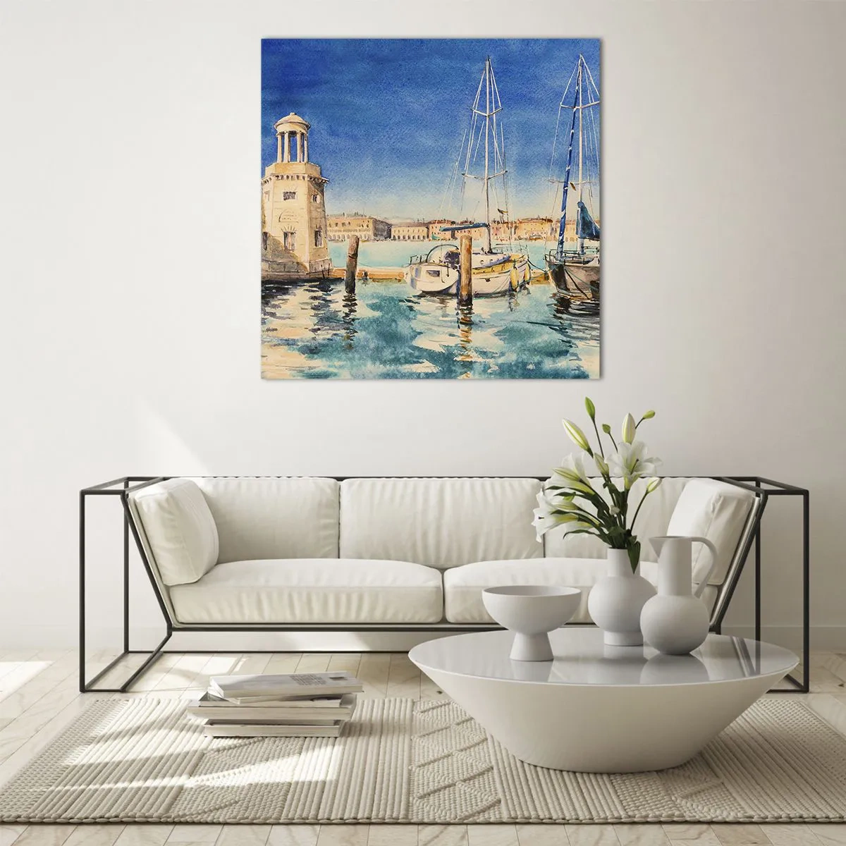 Impression sur verre - Image sur verre - Lagune ensoleillée - 60x60 cm