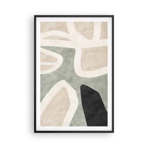 Affiche dans un cadre noir - Poster - Composition pour motif noir - 61x91 cm