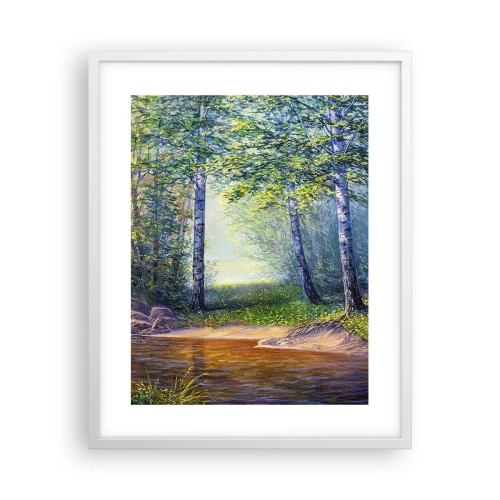 Affiche dans un cadre blanc - Poster - Paysage idyllique - 40x50 cm