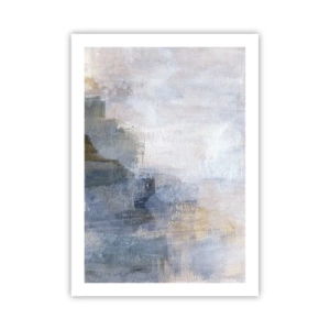 Affiche - Poster - Composition abstraite dans les tons de bleu et de beige - 50x70cm - Tonalités et accords de couleur - Décoration murale moderne pour le salon et la chambre ARTTOR