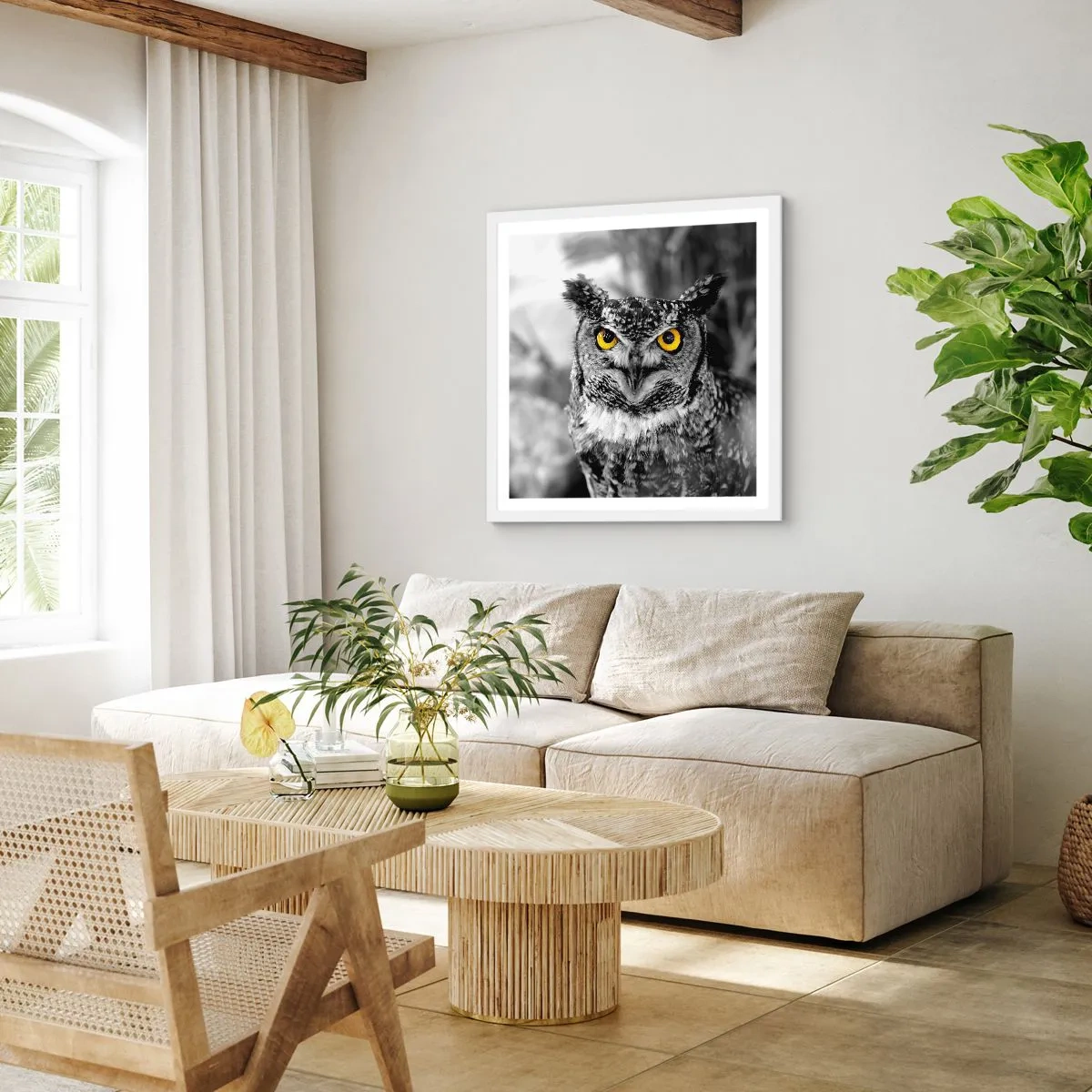 Affiche dans un cadre blanc - Poster - Rien ne se cachera - 60x60 cm