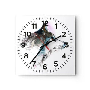 Horloge murale - Pendule murale - On parle du loup - 30x30 cm