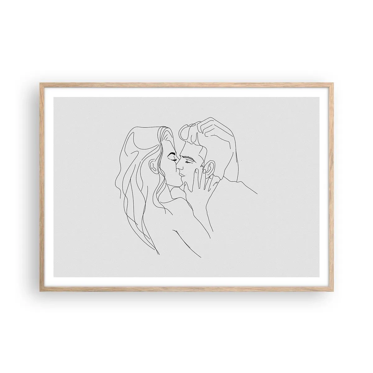 Affiche dans un chêne clair - Poster - La même ligne - 100x70 cm