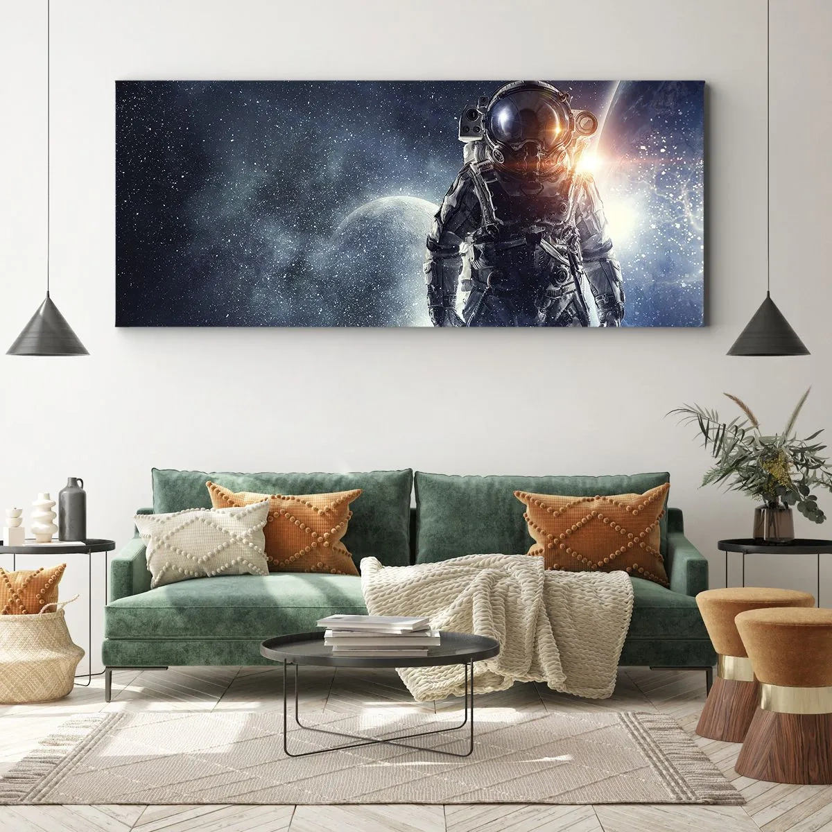 Impression sur toile - Image sur toile - Aventure spatiale - 90x30 cm