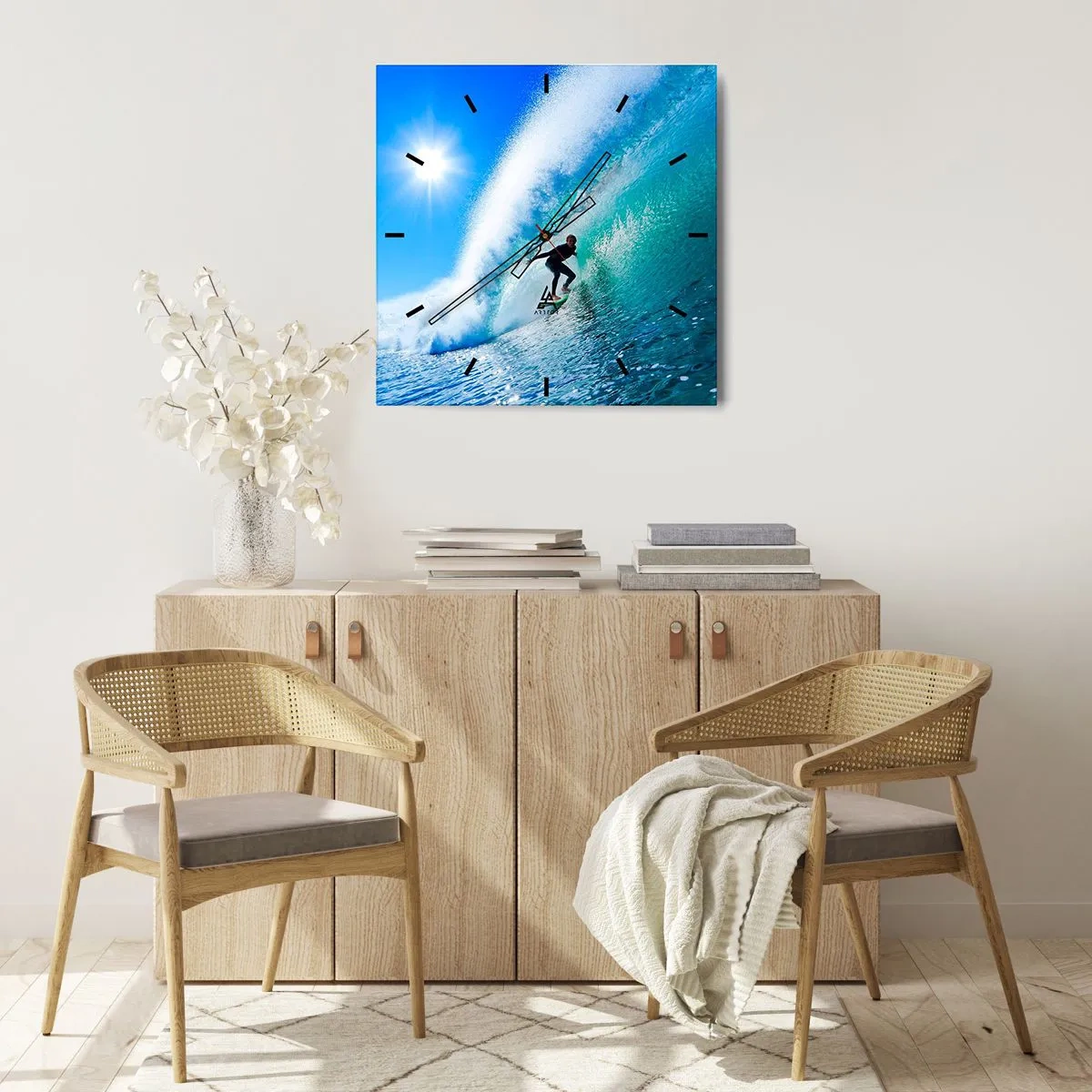 Horloge murale - Pendule murale - A travers le grand ciel bleu - 40x40 cm
