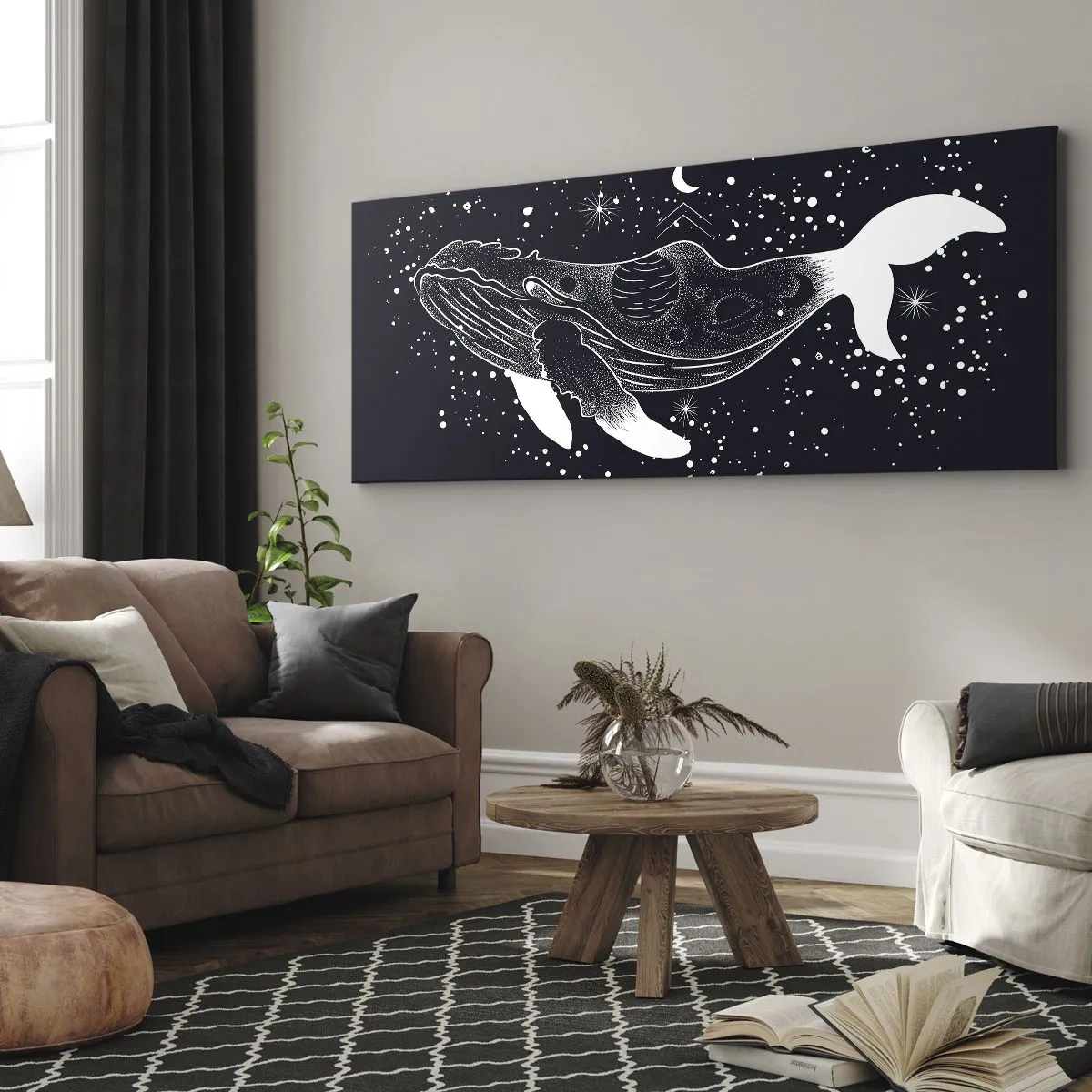 Impression sur toile - Image sur toile - Dans l'océan de l'univers - 90x30 cm