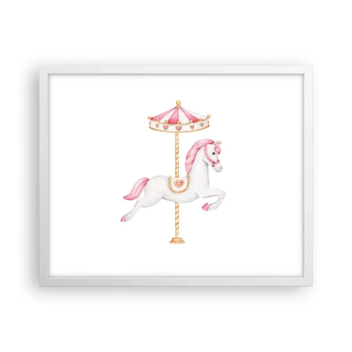 Affiche dans un cadre blanc - Poster - Les sabots en avant - 50x40 cm