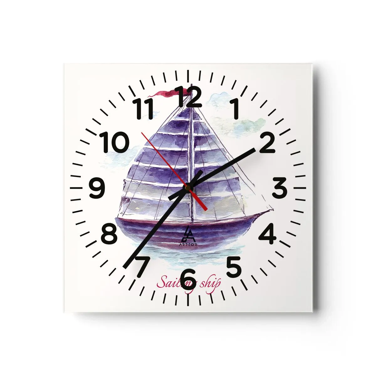 Horloge murale - Pendule murale - Plein de voiles et d’eau calme - 40x40 cm