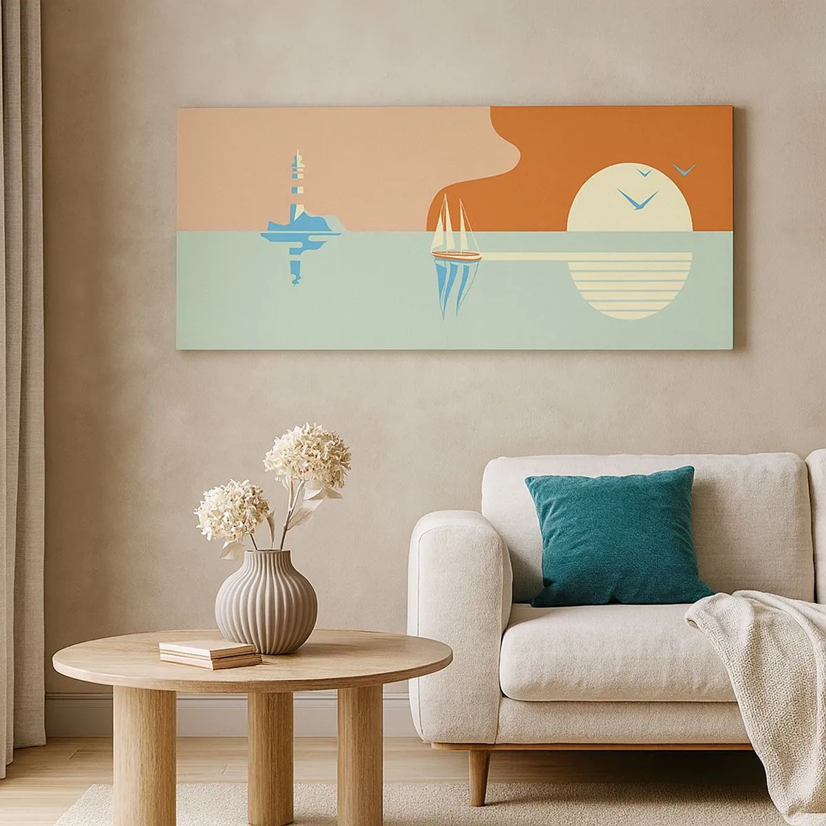 Impression sur toile - Image sur toile - Paysage idéal de la mer - 100x40 cm
