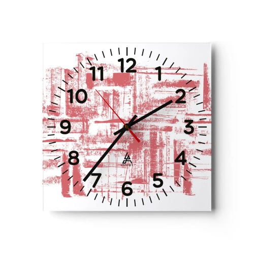 Horloge murale - Pendule murale - La ville rouge - 40x40 cm