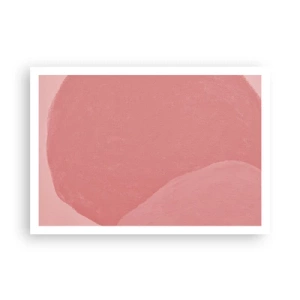 Affiche - Poster - Abstraction délicate dans des tons de rose, formes organiques et minimalisme - 100x70cm - Composition organique en rose - Décoration murale moderne pour le salon et la chambre ARTTOR