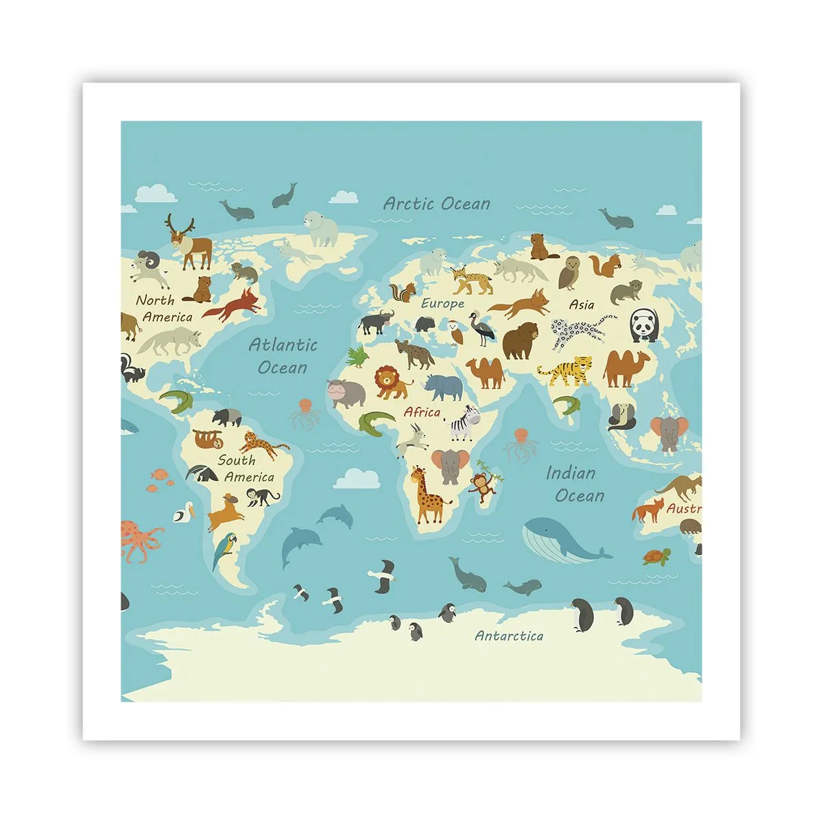 Affiche - Poster - De bons voisins - 60x60 cm