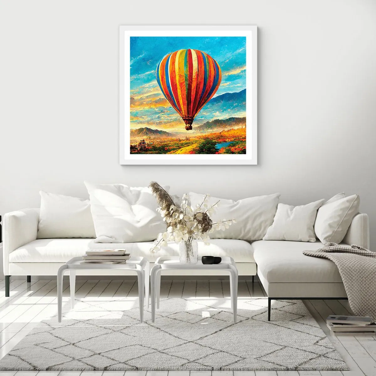 Affiche dans un cadre blanc - Poster - Dans le silence on voit mieux - 30x30 cm