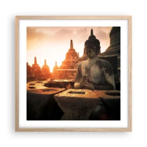 Affiche dans un chêne clair - Poster - Temps de grande sagesse - 50x50 cm