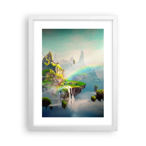 Affiche dans un cadre blanc - Poster - Au milieu des cieux - îles du bonheur - 30x40 cm