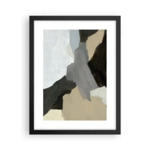 Affiche dans un cadre noir - Poster - Abstraction : le carrefour du gris - 30x40 cm