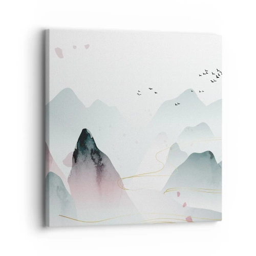 Impression sur toile - Image sur toile - Au-delà des sommets - 30x30 cm