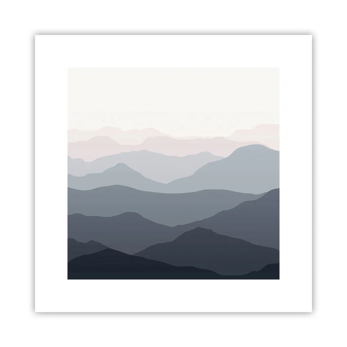 Affiche - Poster - Vagues de montagnes - 30x30 cm