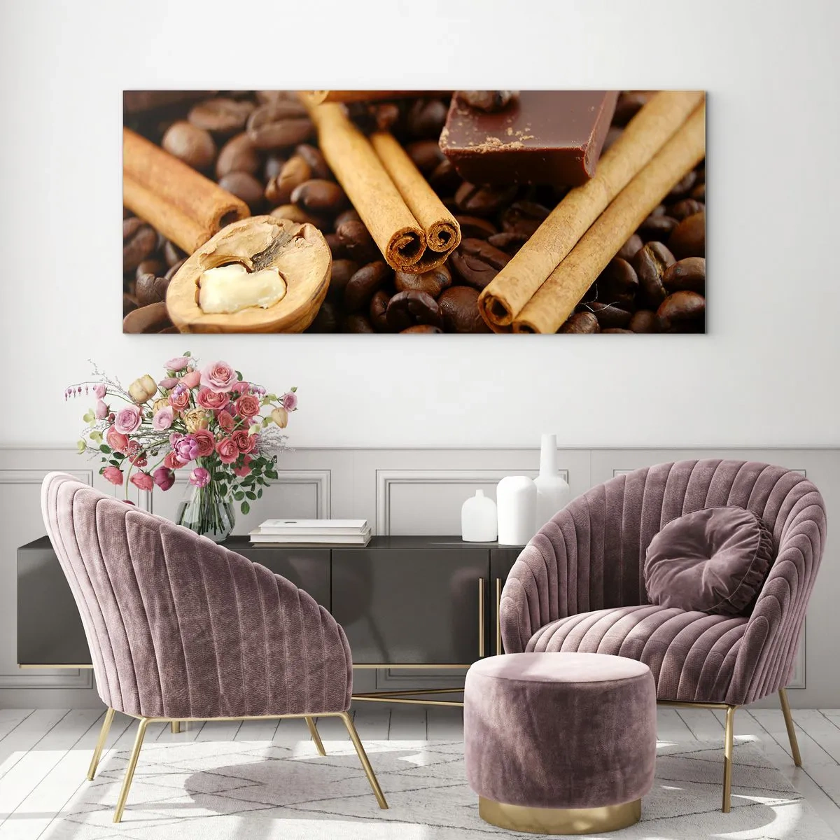Impression sur verre - Image sur verre - Concert d'aromates - 100x40 cm