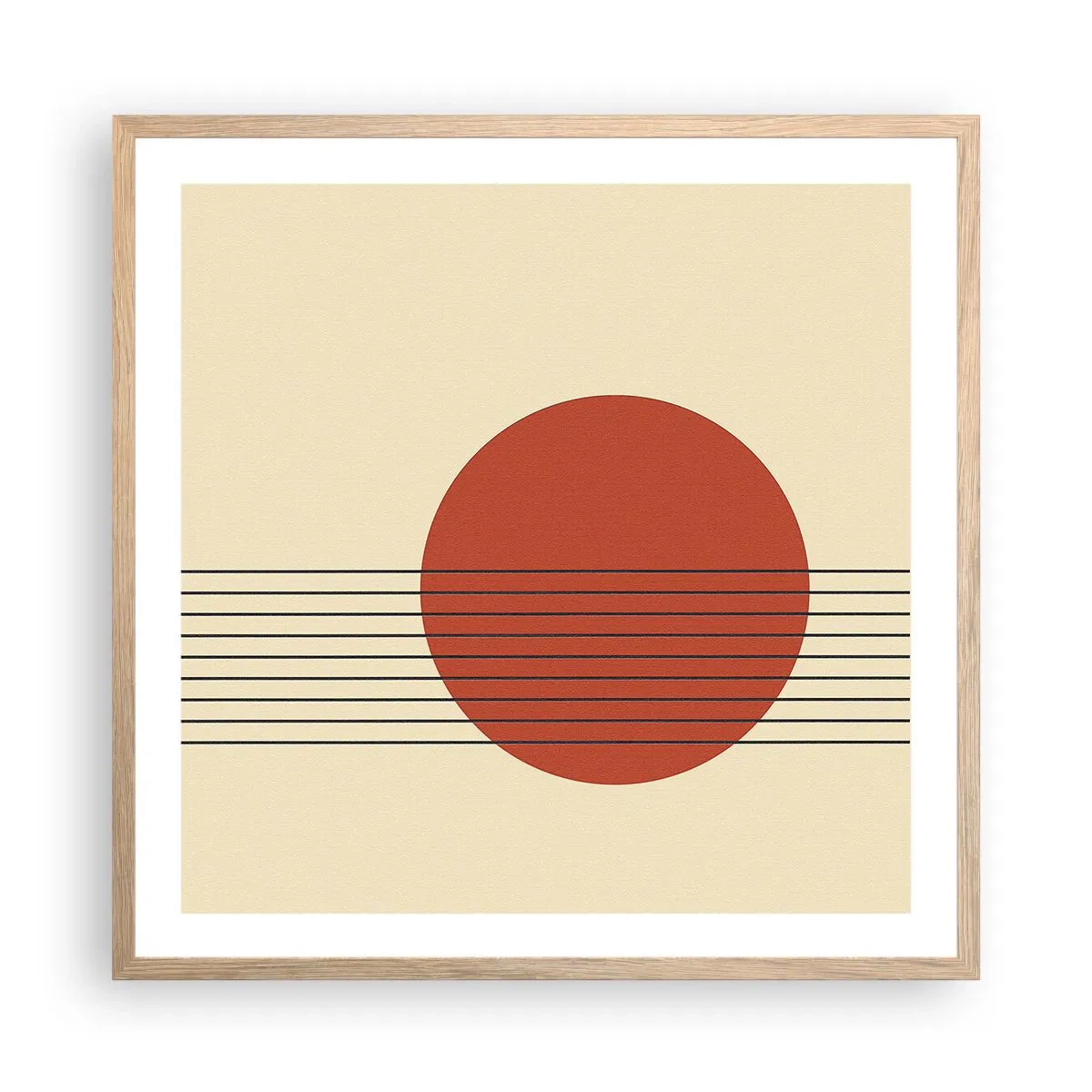 Affiche dans un chêne clair - Poster - Aux alentours et plus loin - 60x60 cm