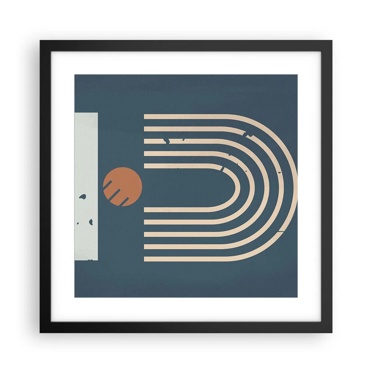 Affiche dans un cadre noir - Poster - Géométrie sur la grenade - 40x40 cm