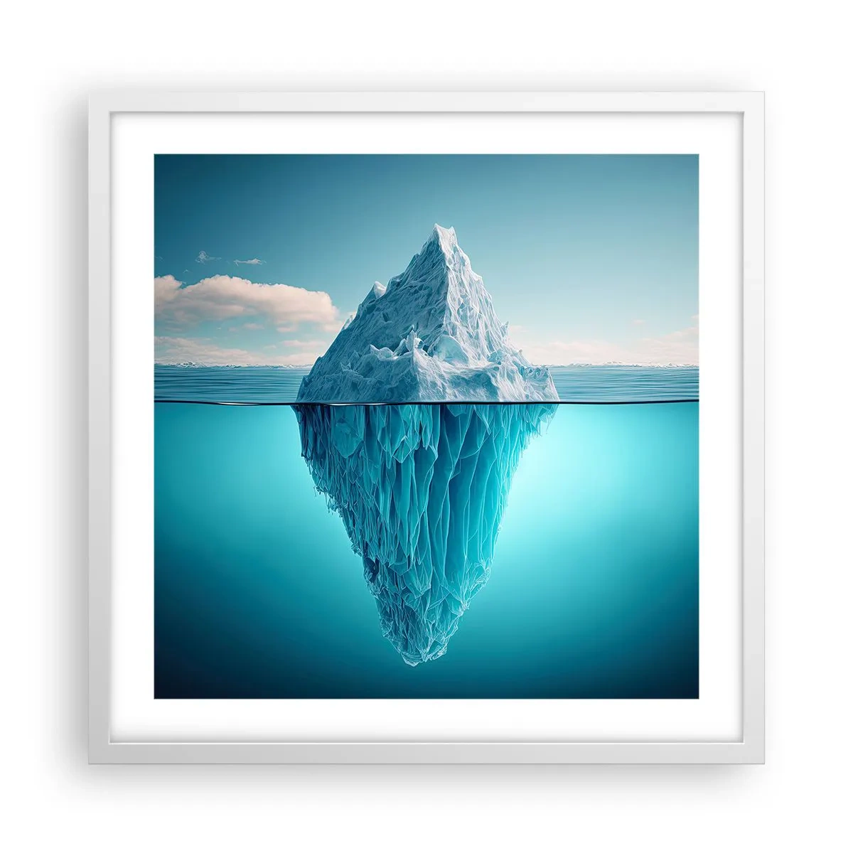 Affiche dans un cadre blanc - Poster - Reine de Glace - 50x50 cm
